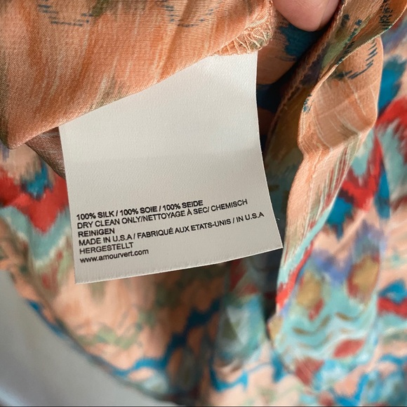 AMOUR VERT multicolor silk ruffle hem dress - Picture 8 of 8